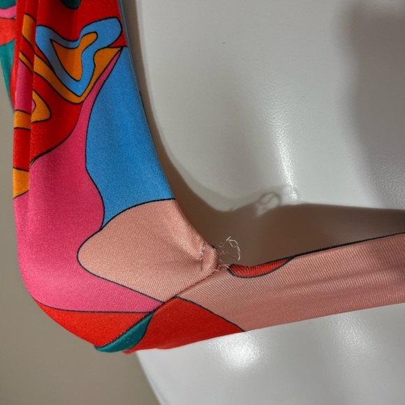 Coord Set Psychedelic Colorful Swirls 60s/70’s Style Halter Bra Top Skirt - Picture 11 of 12